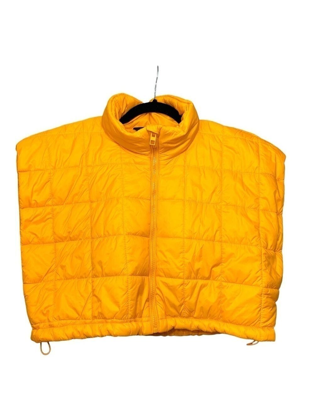 Zara Quilted Puffer Vest Women Sz XS-S Orange Zip Up Oversize Y2K Street